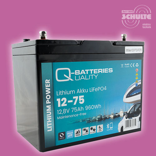 Q-Batteries Lithium-Akku 12-75 12,8V 75Ah 960Wh mit BMS und Bluetooth